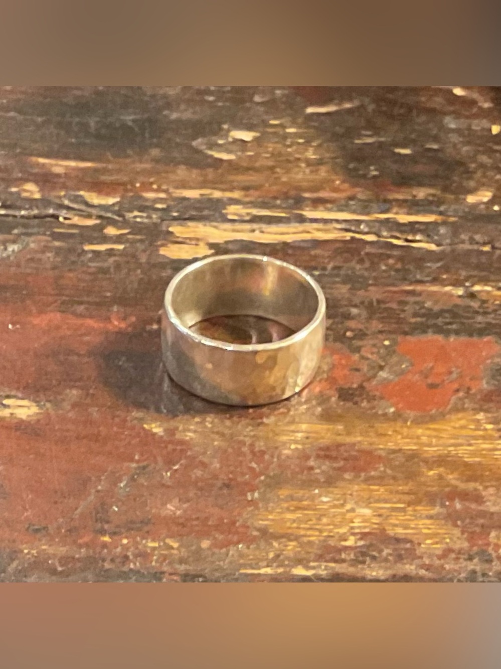 JILL PLATNER Signed Sterling Silver Handcrafted hammered thick wide band.